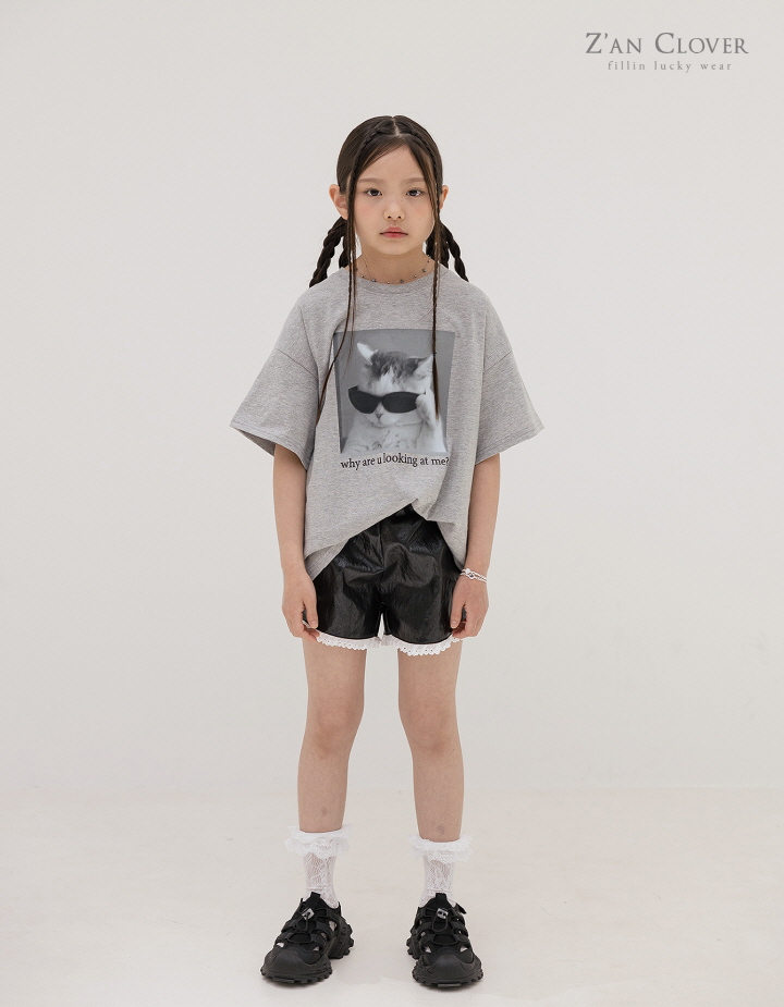 Zan Clover - Korean Children Fashion - #fashionkids - Leather Lace Shorts - 5