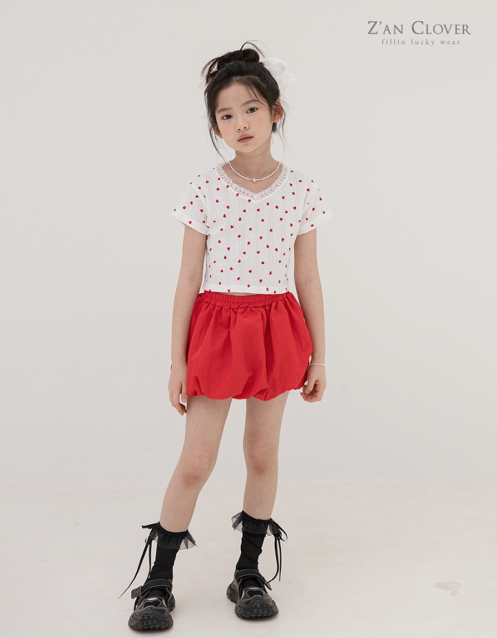 Zan Clover - Korean Children Fashion - #fashionkids - V-Neck Heart Tee - 8