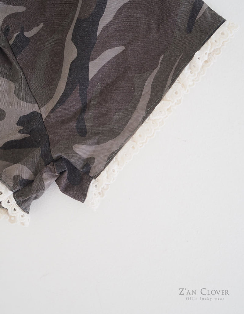 Zan Clover - Korean Children Fashion - #kidsshorts - Camo Lace Shorts - 6