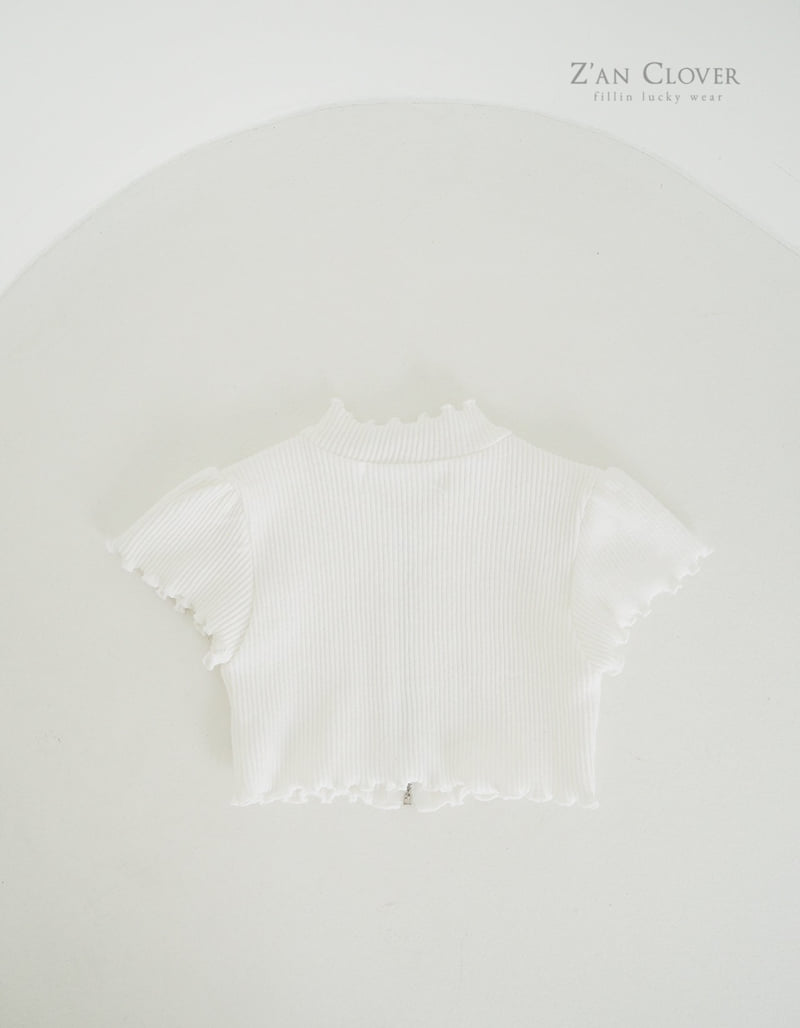 Zan Clover - Korean Children Fashion - #kidsshorts - Ribbed Short Zip-up Jacket - 8