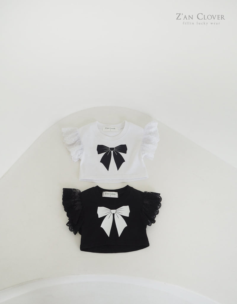 Zan Clover - Korean Children Fashion - #fashionkids - Ribbon Frill Tee - 4