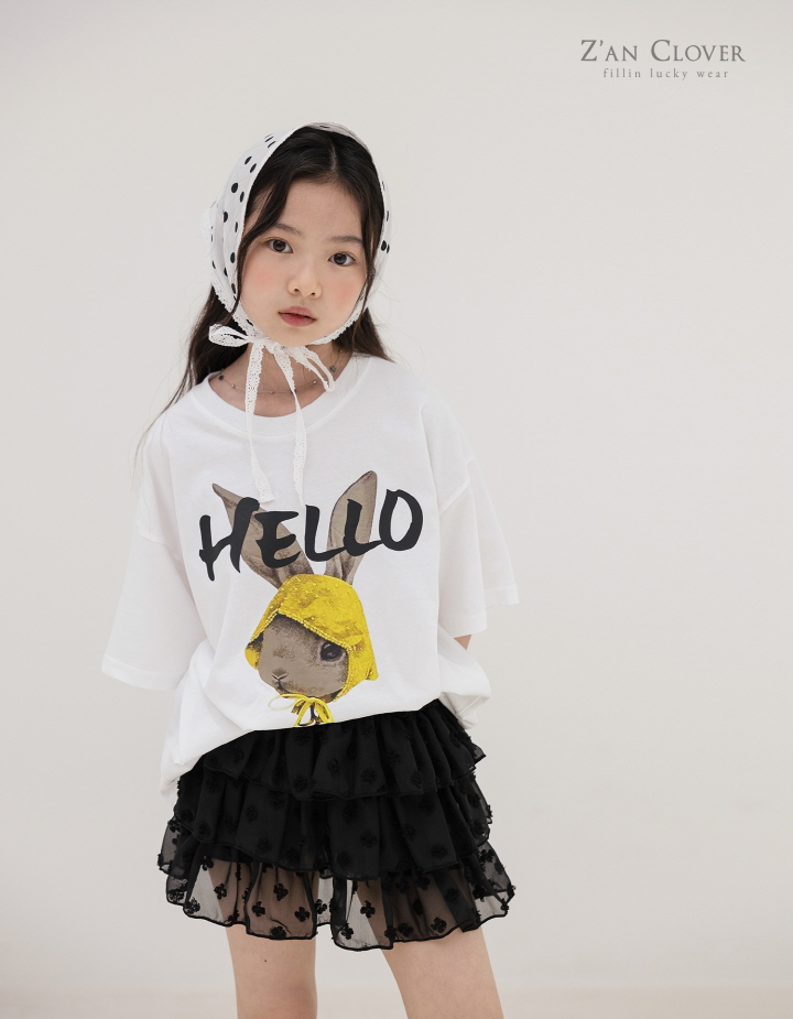 Zan Clover - Korean Children Fashion - #kidsshorts - Hello Rabbit Tee - 6