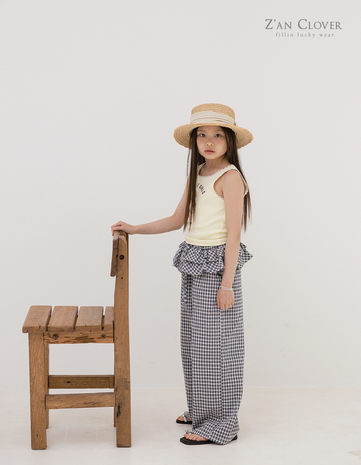 Zan Clover - Korean Children Fashion - #kidsshorts - Check Frill Pants - 7