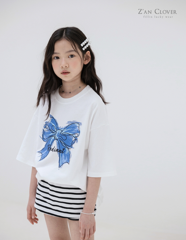Zan Clover - Korean Children Fashion - #kidsshorts - Blue Ribbon Tee - 7