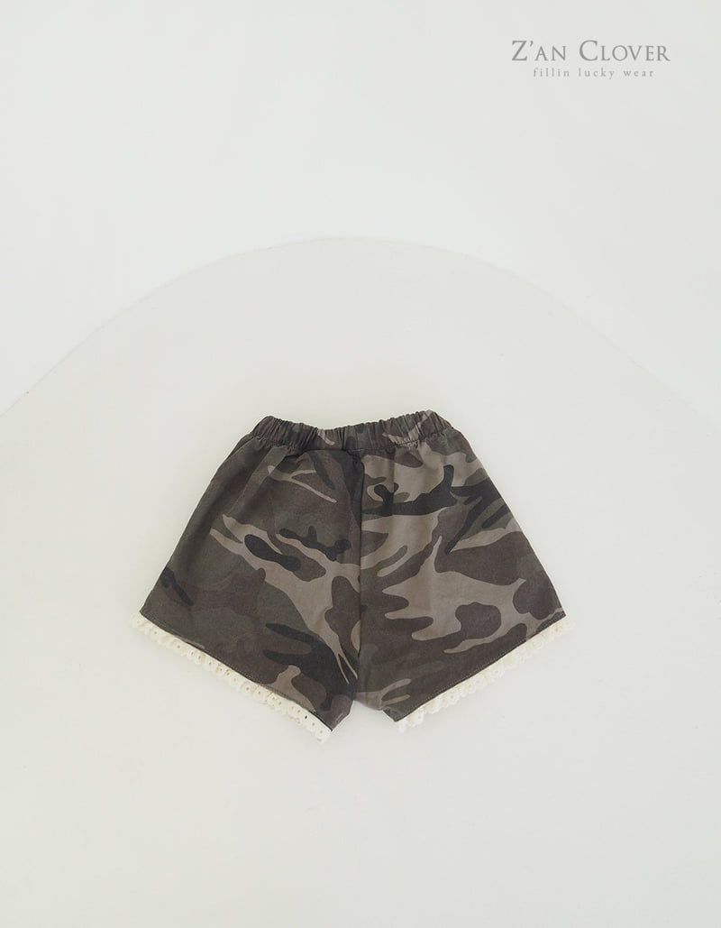 Zan Clover - Korean Children Fashion - #kidsstore - Camo Lace Shorts - 7