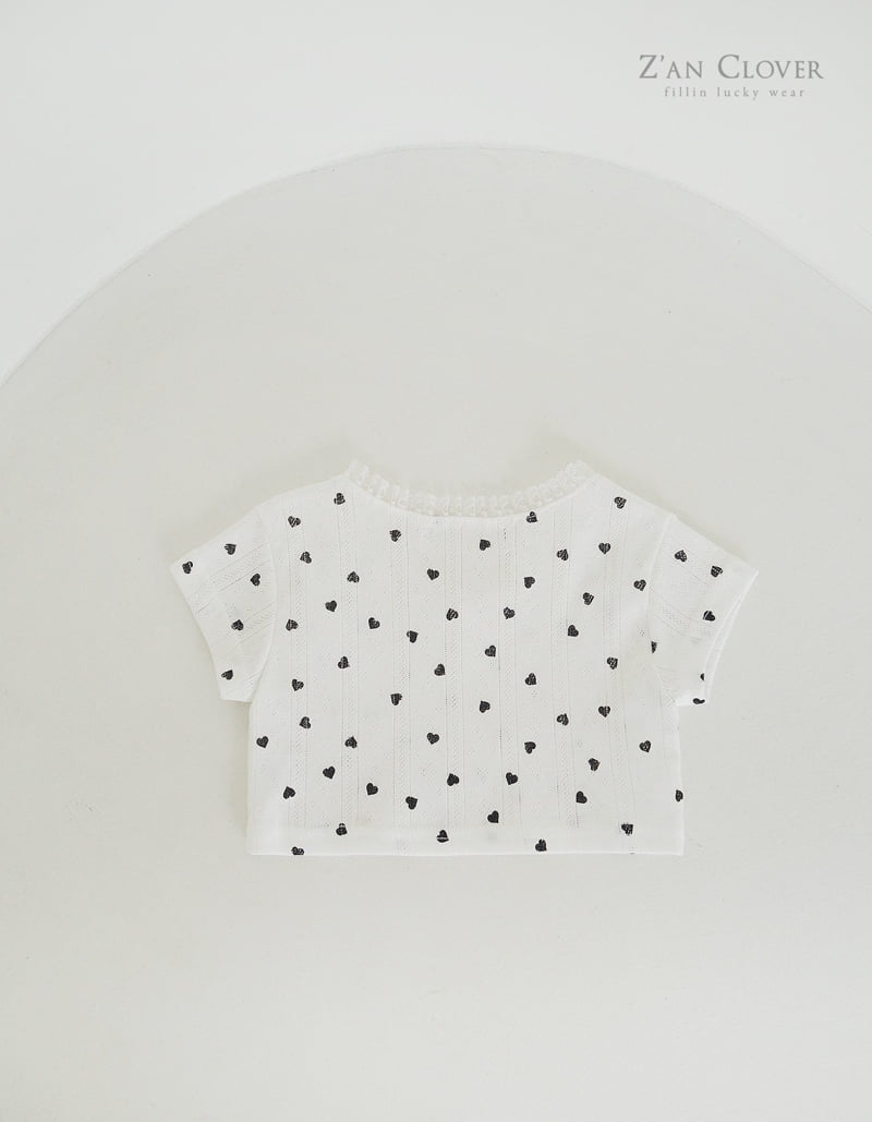 Zan Clover - Korean Children Fashion - #kidsstore - V-Neck Heart Tee - 8