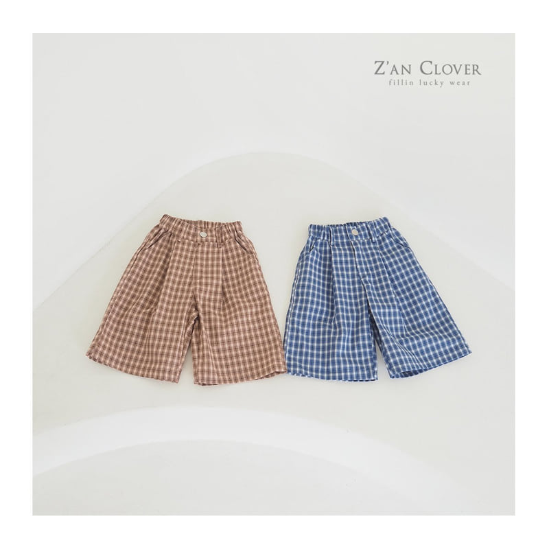 Zan Clover - Korean Children Fashion - #kidsstore - Check Bermuda Pants