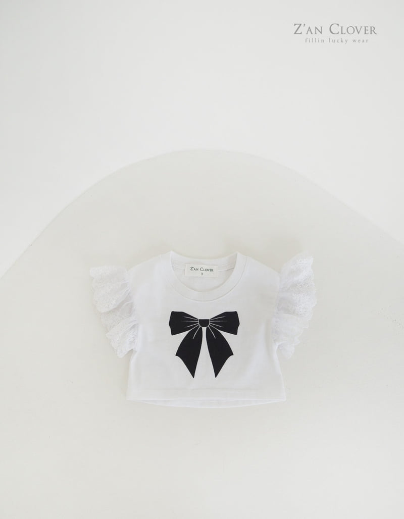 Zan Clover - Korean Children Fashion - #kidsstore - Ribbon Frill Tee - 5