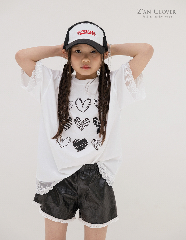 Zan Clover - Korean Children Fashion - #kidsstore - Leather Lace Shorts - 7