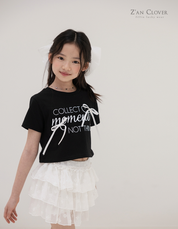 Zan Clover - Korean Children Fashion - #kidsstore - Collect Ribbon Short Tee - 6
