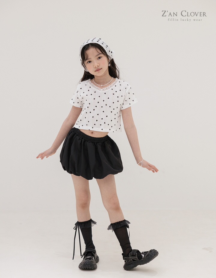 Zan Clover - Korean Children Fashion - #kidsstore - V-Neck Heart Tee - 10