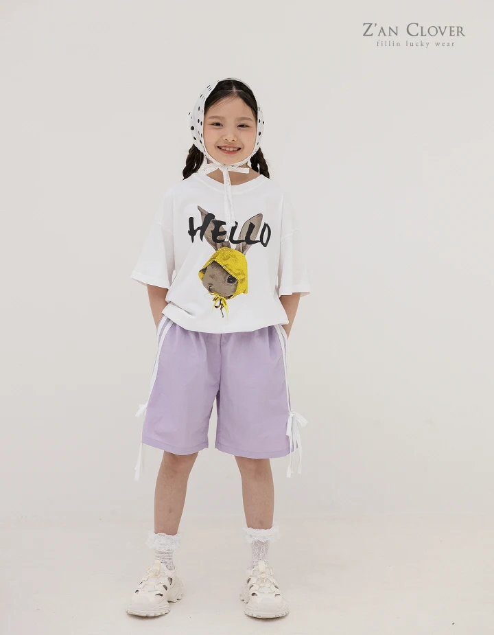 Zan Clover - Korean Children Fashion - #kidsstore - Ribbon Anorak Bermuda Pants - 6