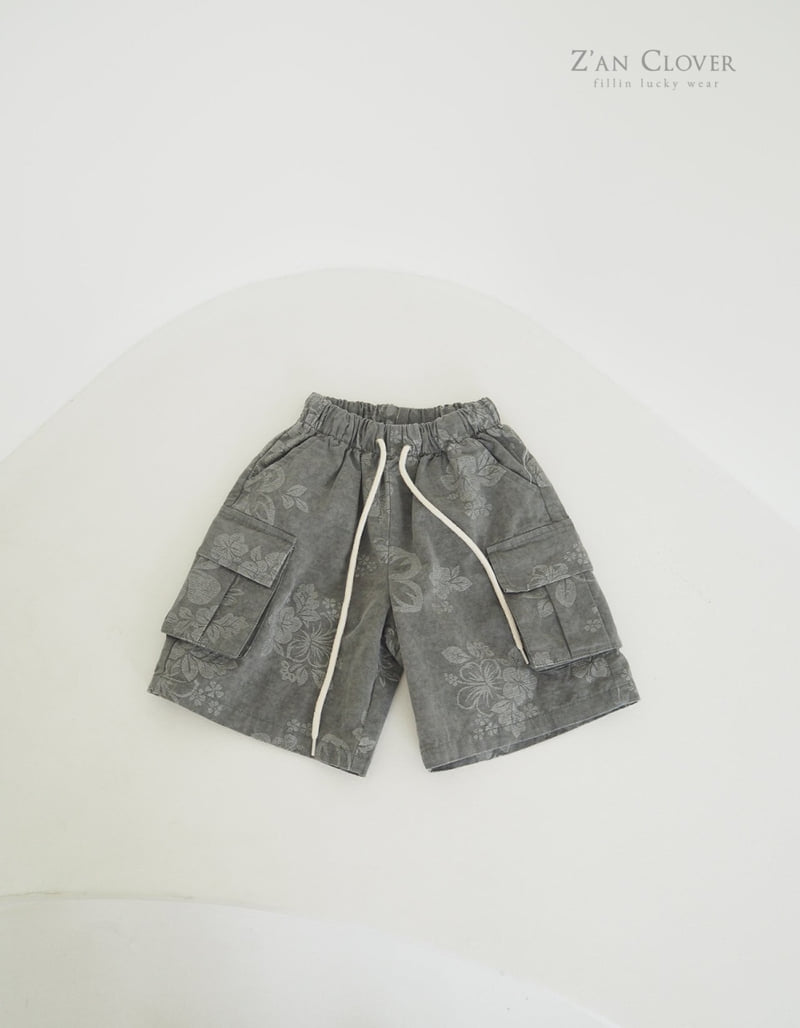 Zan Clover - Korean Children Fashion - #kidzfashiontrend - Flower Cargo Bermuda Pants - 10