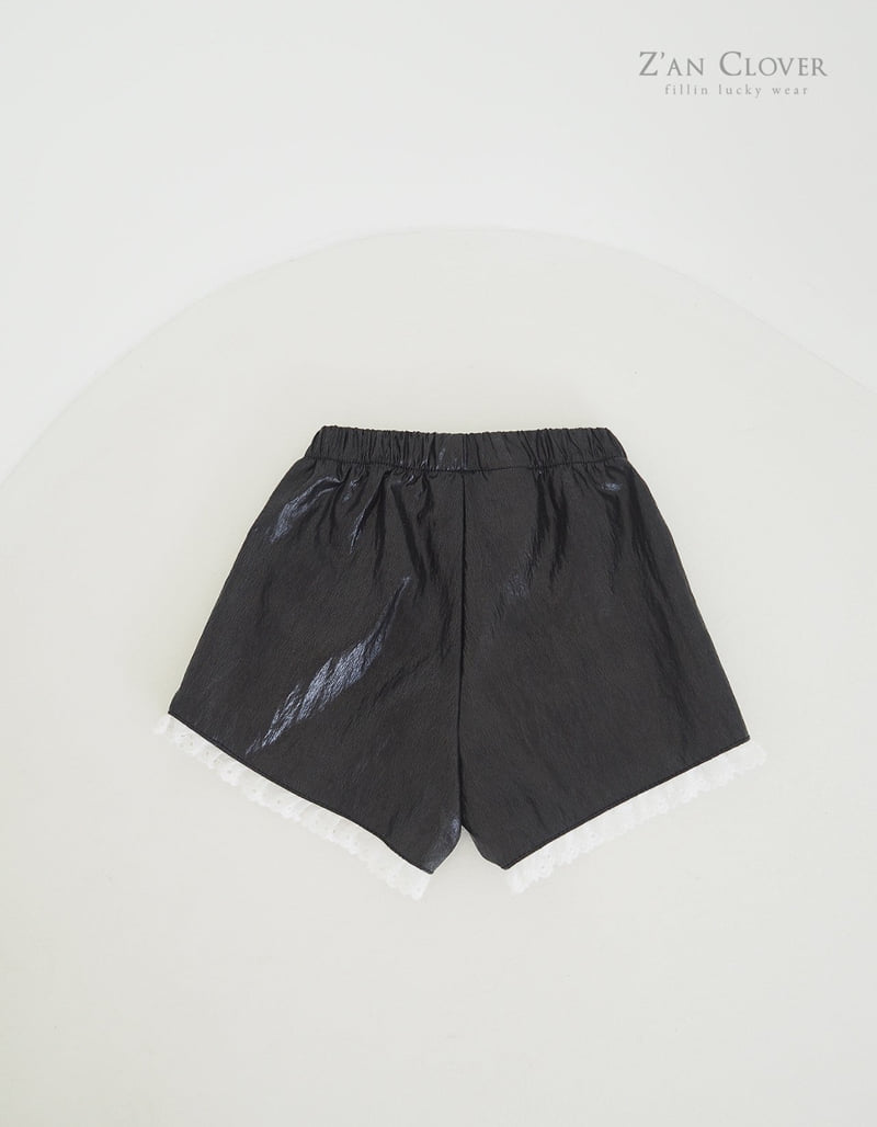 Zan Clover - Korean Children Fashion - #kidzfashiontrend - Leather Lace Shorts - 12