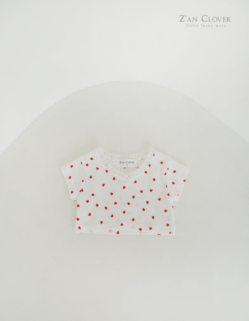Zan Clover - Korean Children Fashion - #kidzfashiontrend - V-Neck Heart Tee - 9