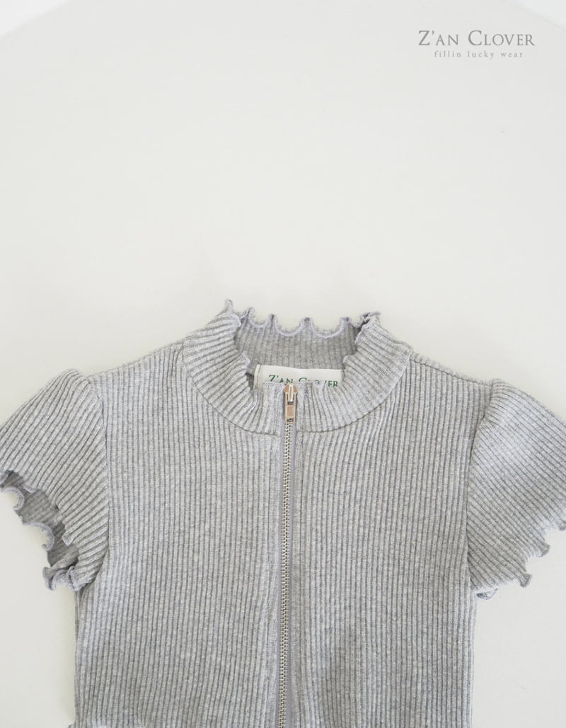 Zan Clover - Korean Children Fashion - #kidzfashiontrend - Ribbed Short Zip-up Jacket - 10