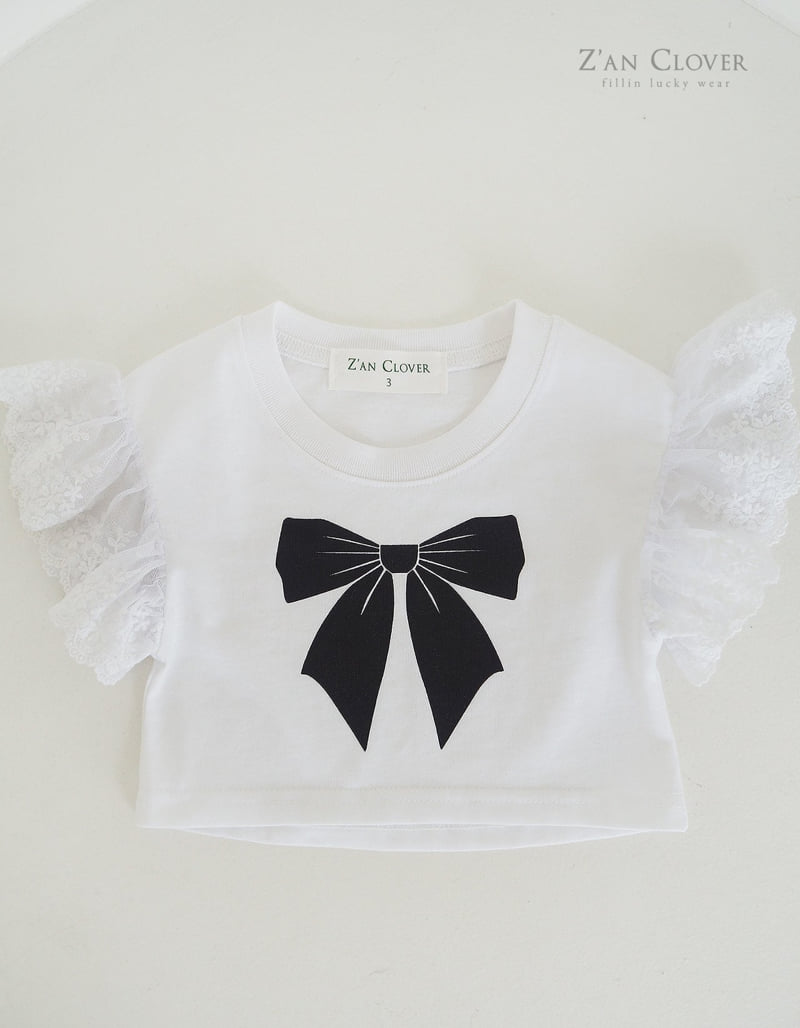 Zan Clover - Korean Children Fashion - #kidzfashiontrend - Ribbon Frill Tee - 6