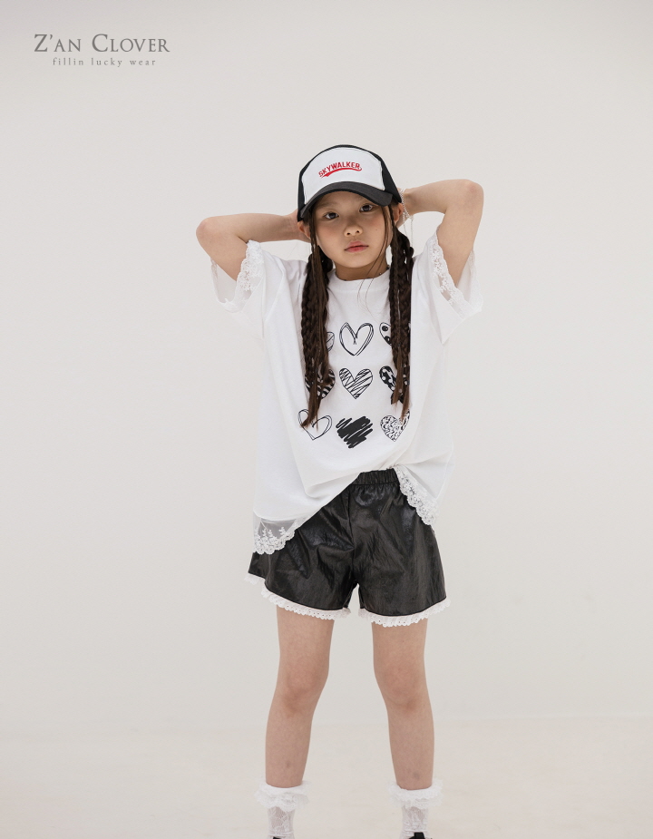 Zan Clover - Korean Children Fashion - #kidzfashiontrend - Leather Lace Shorts - 8