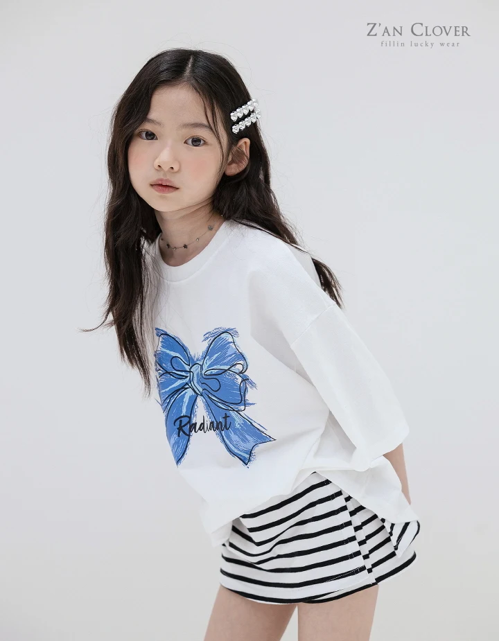 Zan Clover - Korean Children Fashion - #kidzfashiontrend - Blue Ribbon Tee - 9