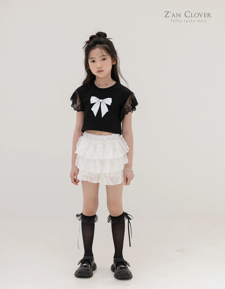 Zan Clover - Korean Children Fashion - #kidzfashiontrend - Ribbon Frill Tee - 6