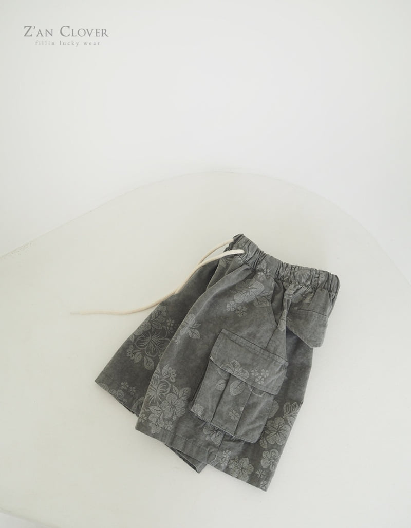 Zan Clover - Korean Children Fashion - #littlefashionista - Flower Cargo Bermuda Pants - 12