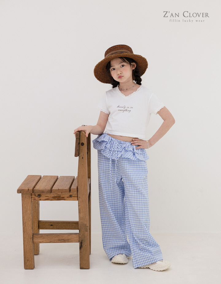 Zan Clover - Korean Children Fashion - #littlefashionista - Check Frill Pants - 11