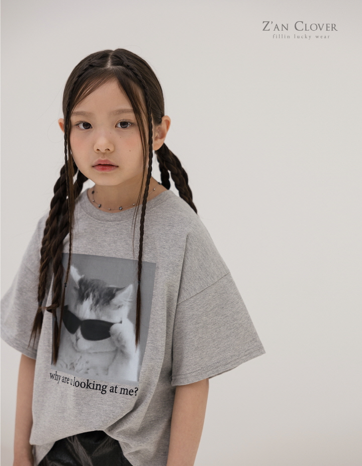 Zan Clover - Korean Children Fashion - #littlefashionista - Cat Tee - 10