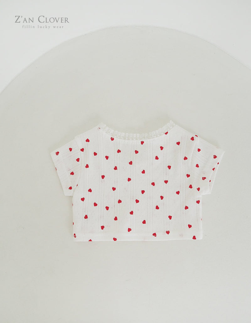 Zan Clover - Korean Children Fashion - #magicofchildhood - V-Neck Heart Tee - 12