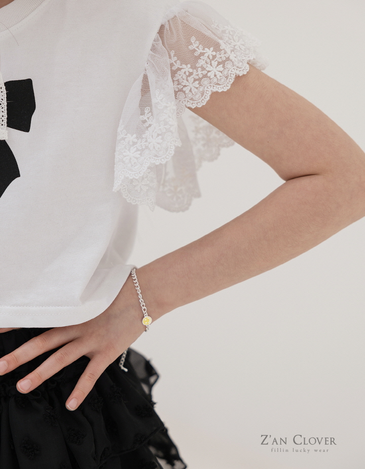 Zan Clover - Korean Children Fashion - #minifashionista - Ribbon Frill Tee - 10