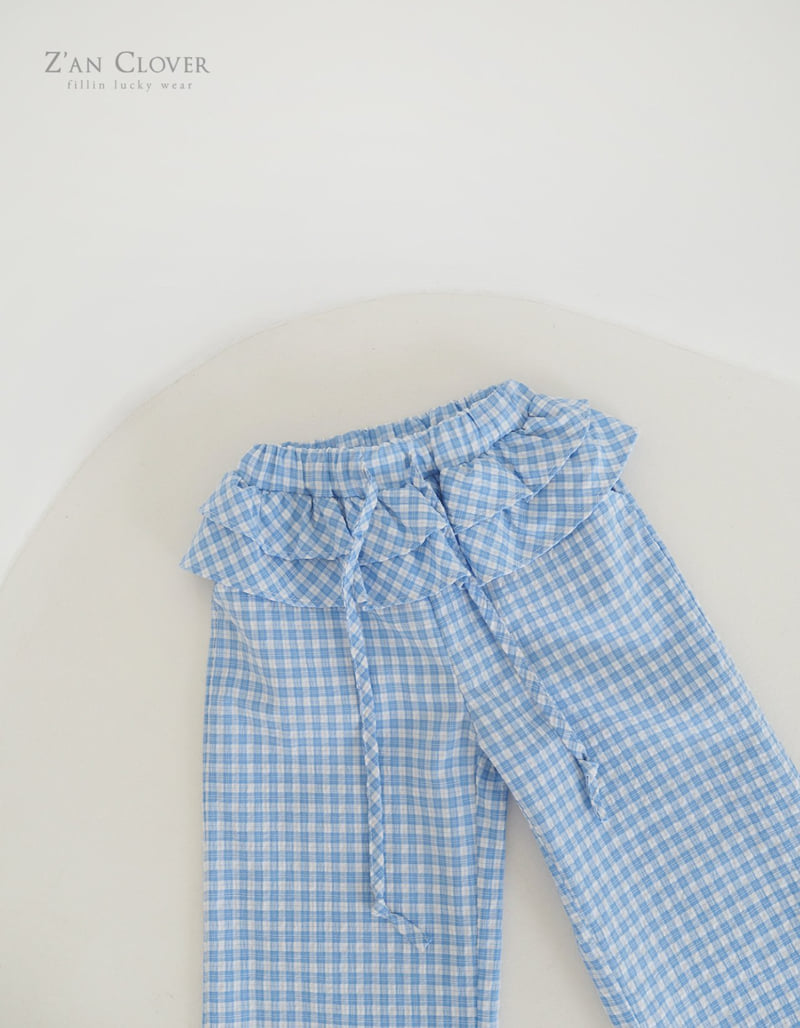 Zan Clover - Korean Children Fashion - #prettylittlegirls - Check Frill Pants - 8