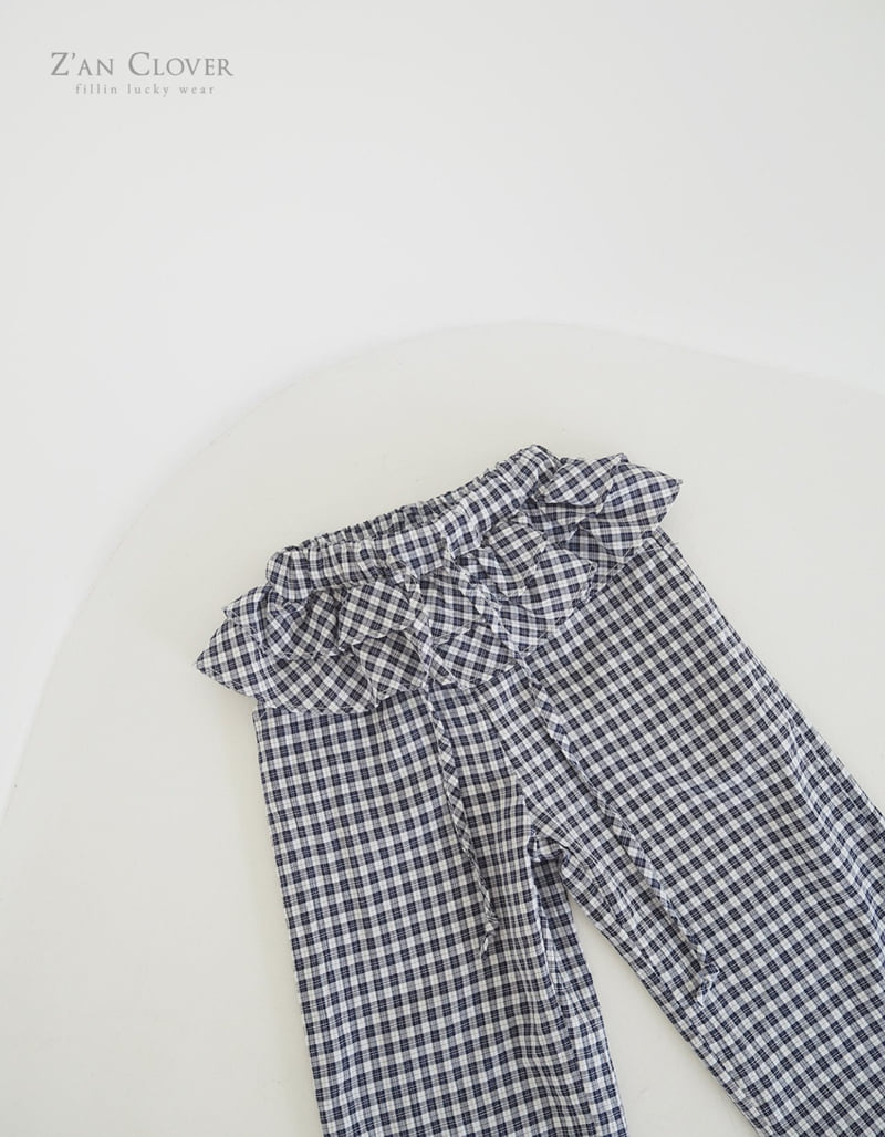 Zan Clover - Korean Children Fashion - #toddlerclothing - Check Frill Pants - 10