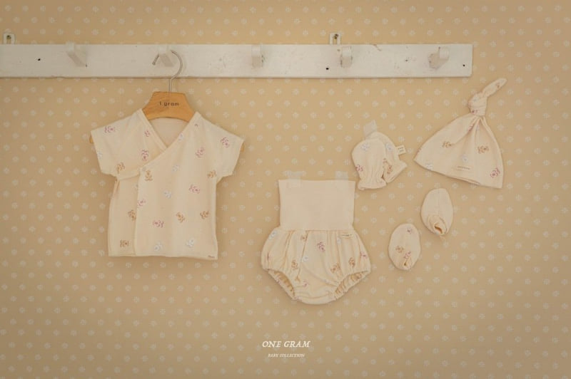 1 Gram - Korean Baby Fashion - #babyfashion - Bobo Bonnet Bloomer Set - 11