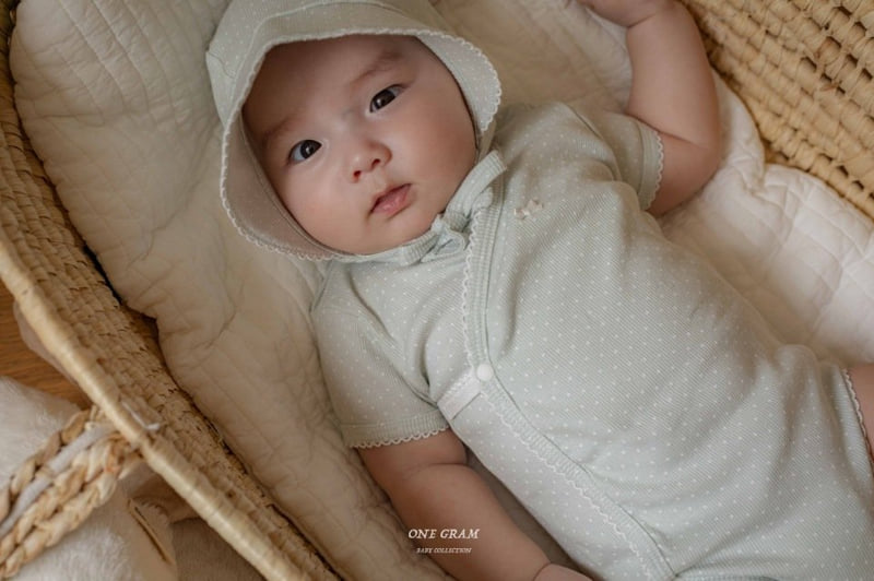 1 Gram - Korean Baby Fashion - #babyoutfit - Rouge Bonnet Suit - 5