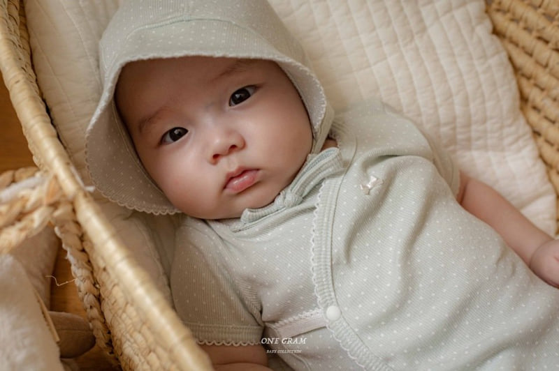 1 Gram - Korean Baby Fashion - #babyoutfit - Rouge Bonnet Suit - 6