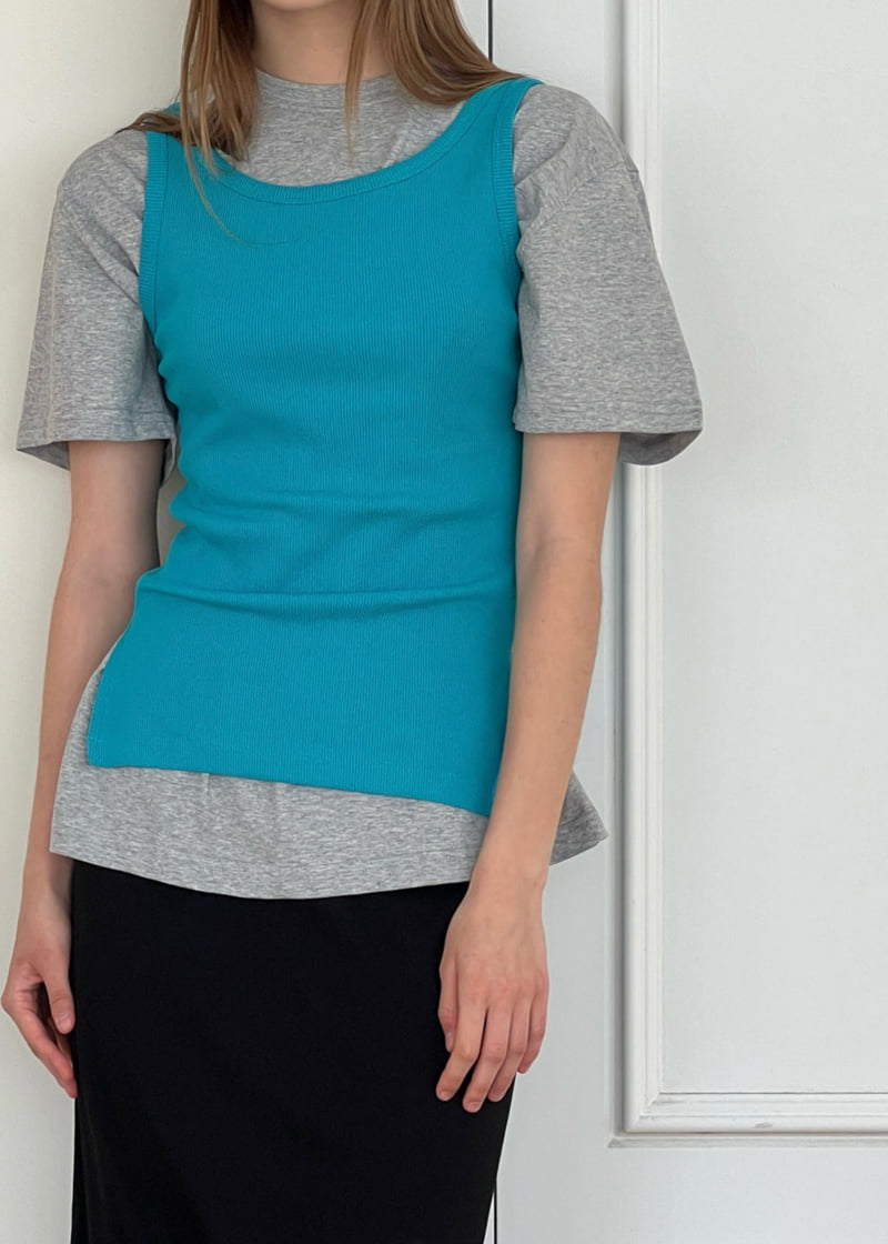 140 Avenue - Korean Women Fashion - #momslook - Slit Ribbed Sleeveless - 10