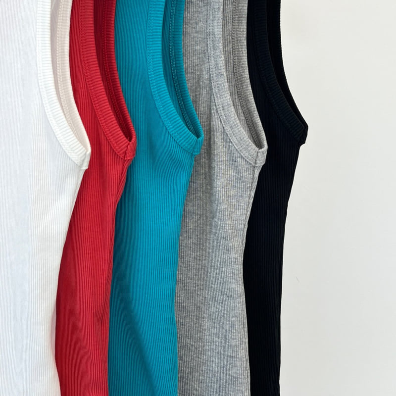 140 Avenue - Korean Women Fashion - #momslook - Slit Ribbed Sleeveless - 2