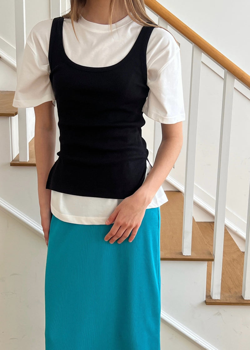 140 Avenue - Korean Women Fashion - #momslook - Slit Ribbed Sleeveless - 6