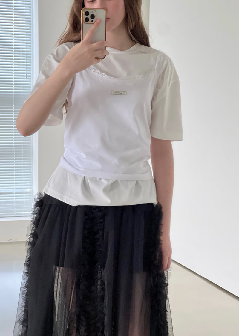 140 Avenue - Korean Women Fashion - #momslook - Double Mesh Shirring Skirt - 9