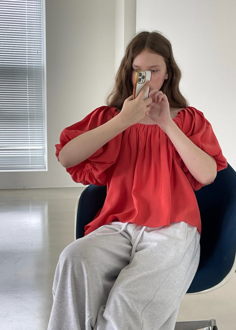 140 Avenue - Korean Women Fashion - #momslook - Berry Pleated Blouse - 7