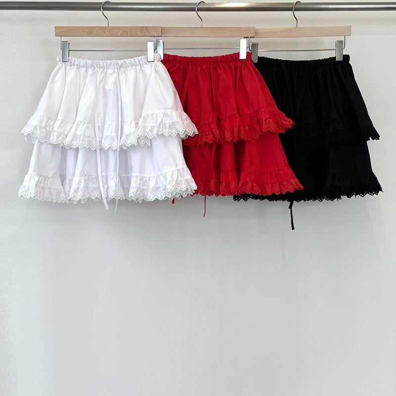 140 Avenue - Korean Women Fashion - #momslook - Double Shirred Tiered Skirt
