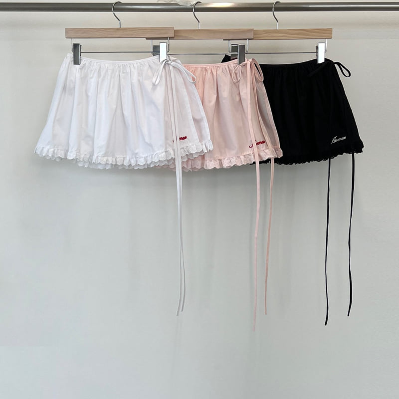 140 Avenue - Korean Women Fashion - #momslook - Embroidered Wrap Skirt