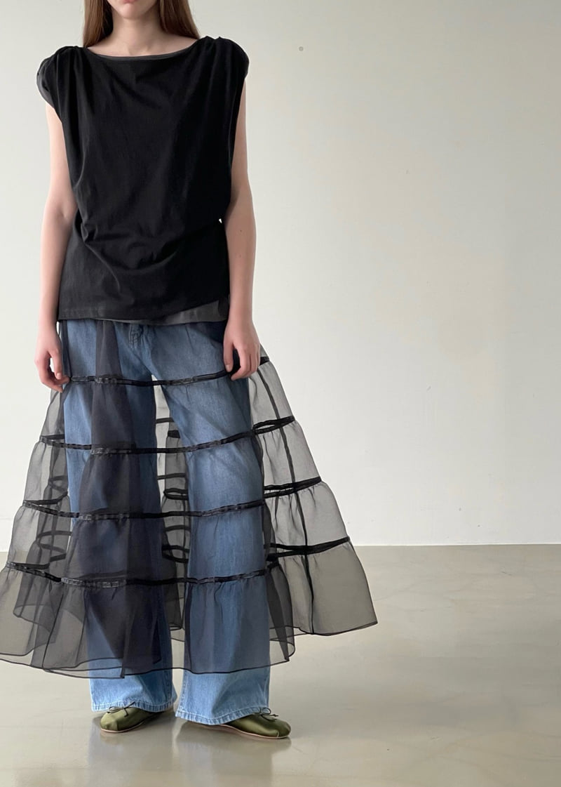 140 Avenue - Korean Women Fashion - #momslook - Mesh Tape Tiered Skirt - 6