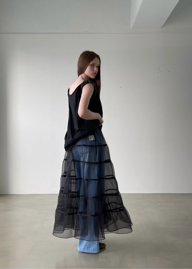 140 Avenue - Korean Women Fashion - #momslook - Mesh Tape Tiered Skirt - 7