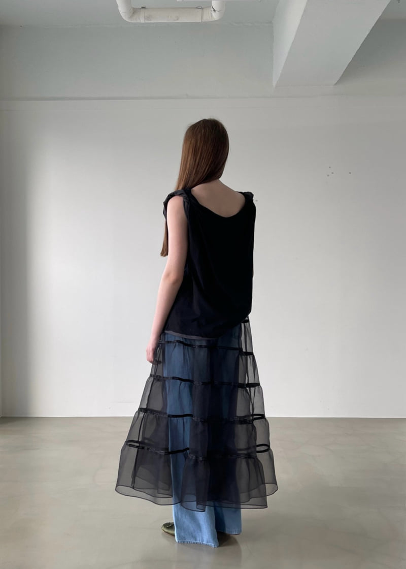 140 Avenue - Korean Women Fashion - #momslook - Mesh Tape Tiered Skirt - 8
