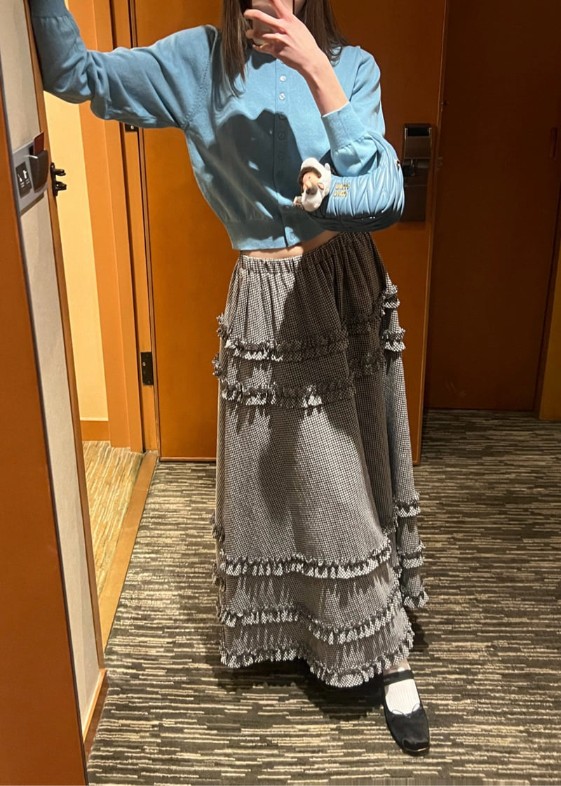 140 Avenue - Korean Women Fashion - #momslook - Check Shirred Tiered Skirt - 12