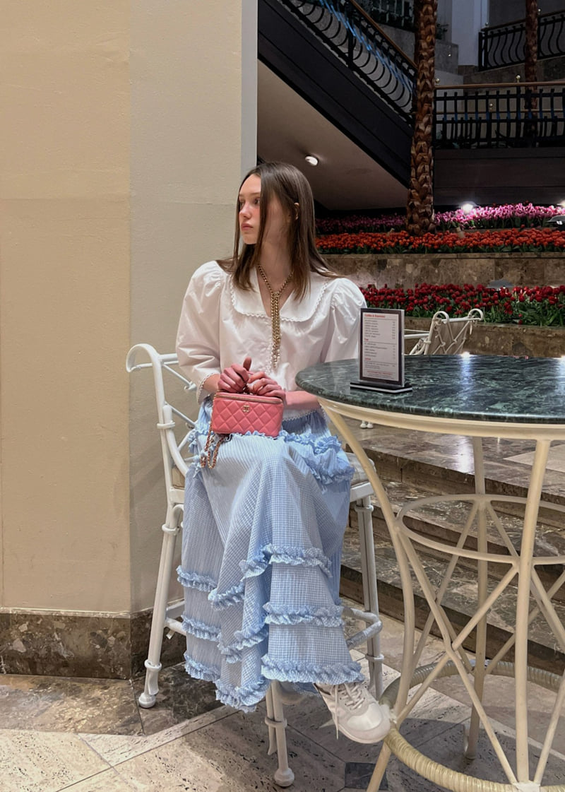 140 Avenue - Korean Women Fashion - #thelittlethings - Check Shirred Tiered Skirt - 4