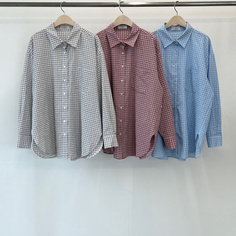 140 Avenue - Korean Women Fashion - #momslook - Set-Up Check Shirt
