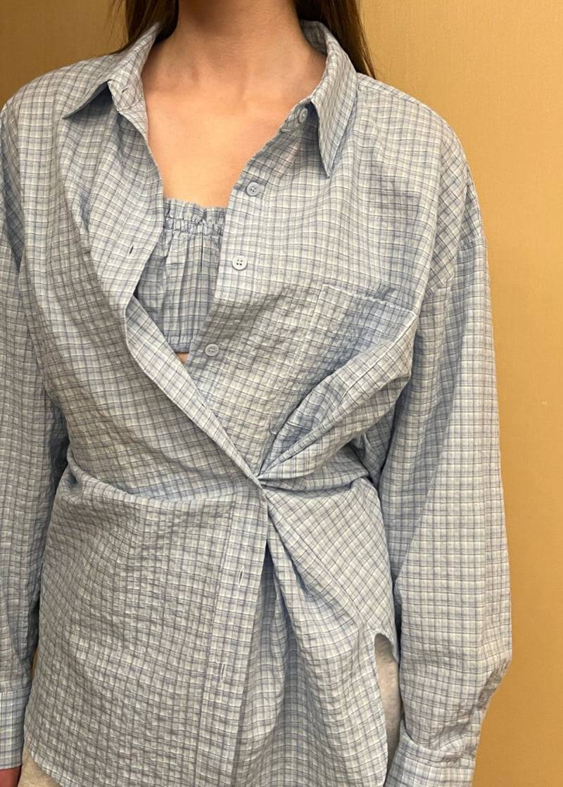140 Avenue - Korean Women Fashion - #momslook - Set-Up Check Shirt - 5