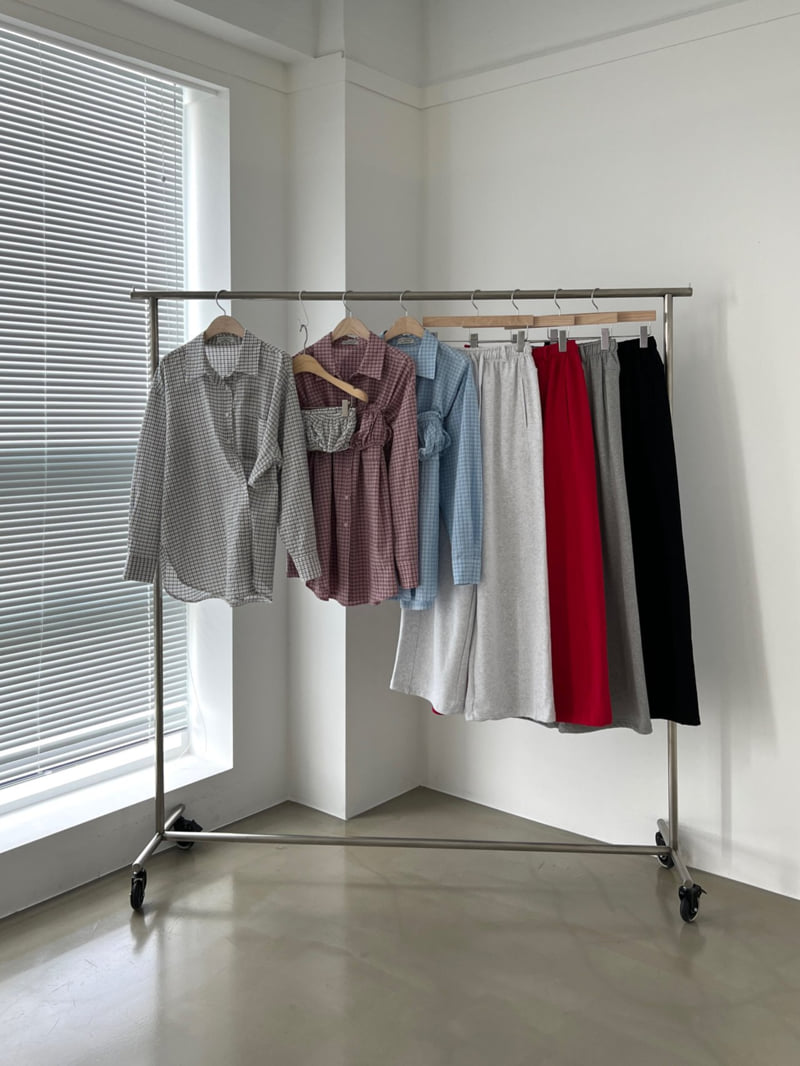140 Avenue - Korean Women Fashion - #momslook - Check Shirred Top - 12