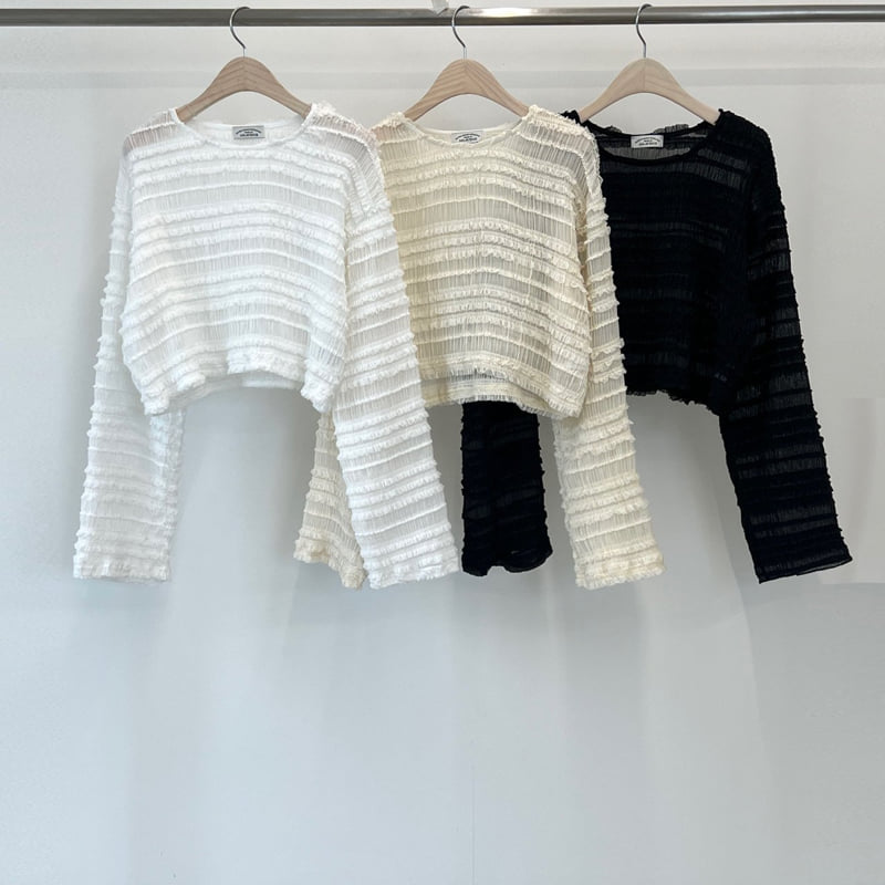 140 Avenue - Korean Women Fashion - #momslook - Chiffon Shirred Tee